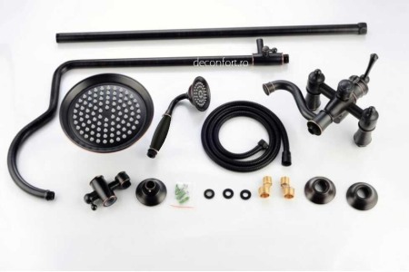 Coloana dus negru antichizat baterie cada si set dus Lavory Dark [2]