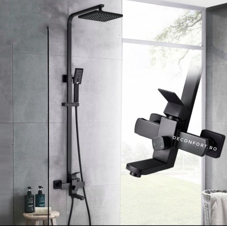 Coloana dus negru antichizat retro Depto 3 functii para furtun dus [0]