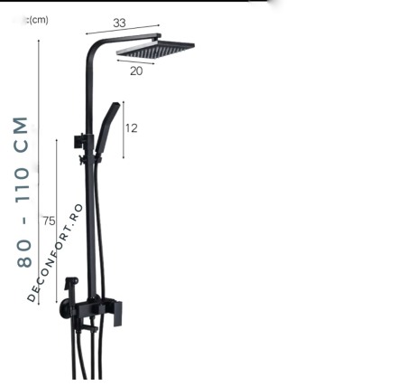 Coloana dus negru antichizat retro Depto 4 functii [3]