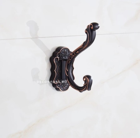 Cuier alama negru antichizat un brat [3]