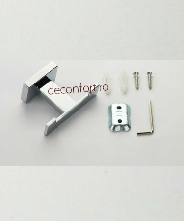 Cuier baie doua brate design liniar  cromat lucios Liner [3]