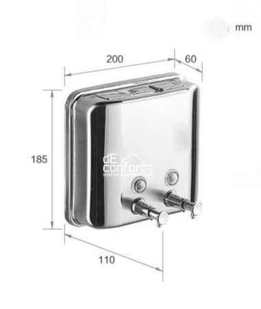 Dispenser detergent lichid dublu 1500ml cromat lucios sampon gel dus cu fixare perete din inox [1]