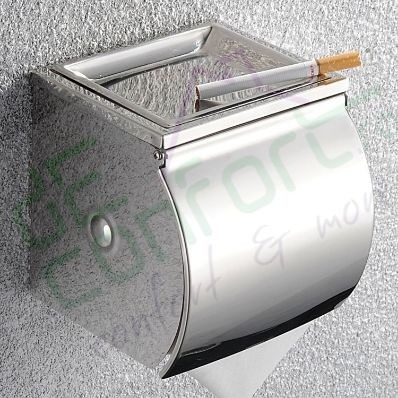 Dispenser hartie-sapun - Dispenser inox hartie cu scrumiera rola mica