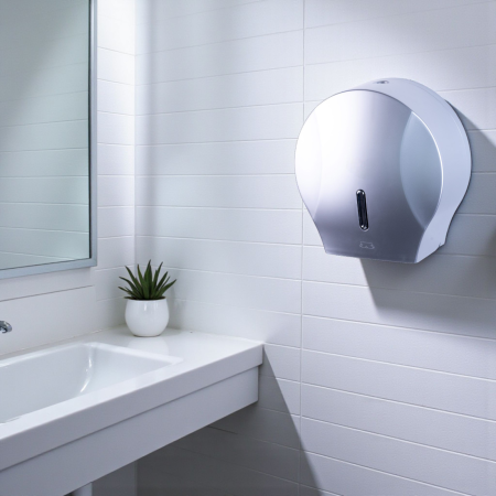 Dispenser rola hartie igienica mare argintiu [1]