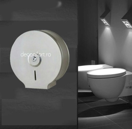 Dispenser hartie-sapun - Dispenser rola hartie igienica satinat metalic antivandalism
