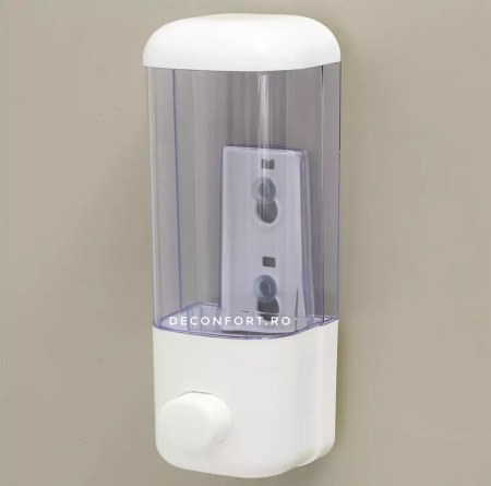 Dispenser sapun baie 500ml culoare alb rezistent pereti transparenti [3]