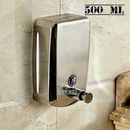 Dispenser hartie-sapun - Dispenser sapun lichid 500ml inox mat antivandalism inchidere cheie satinat metalic