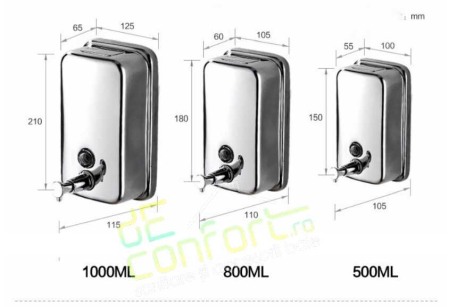 Dispenser sapun lichid 800ml cromat lucios fixare perete [1]