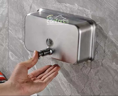 Dispenser hartie-sapun - Dispenser sapun lichid crom periat 1200ml inox mat orizontal