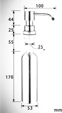 Dispenser sapun lichid-detergent incastrabil chiuveta sau blat 300ml [3]