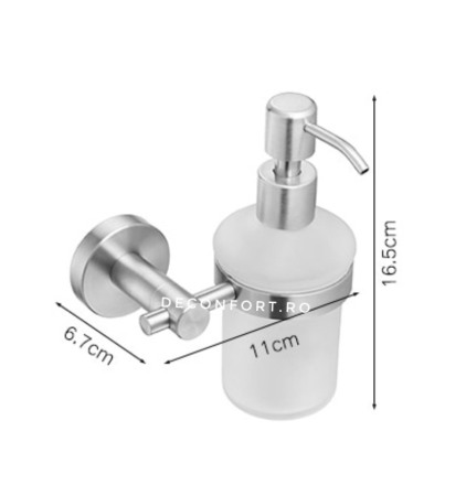 Dispenser sapun lichid sticla cu suport inox satinat STEEL [2]
