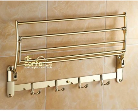 Etajera baie bronz antichizat Venice rabatabila cu cuier [3]