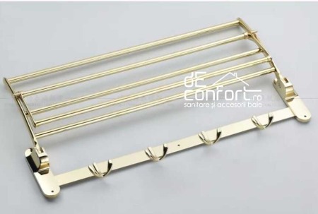 Etajera baie bronz antichizat Venice rabatabila cu cuier [1]