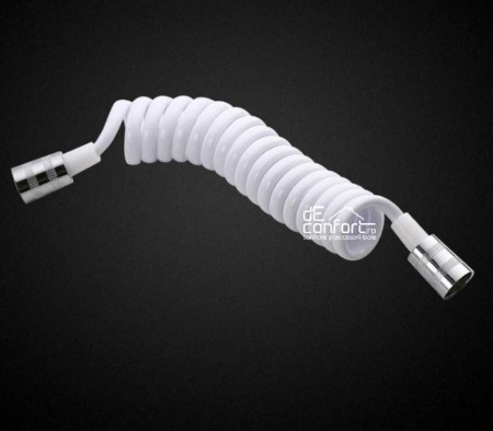 Furtun dus bideu spiralat alb 150cm