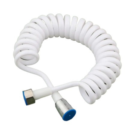 Furtun dus - Furtun dus silicon spiralat alb 150cm