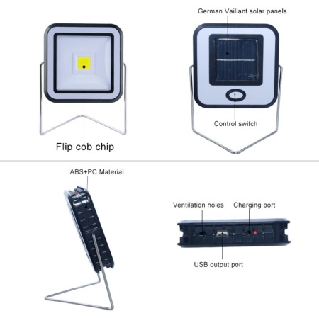 Lampa camping 3w solară portabila led [5]