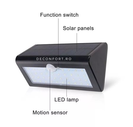 Lampa incarcare solara 48LED SMD cu senzor miscare  iluminat exterior [3]
