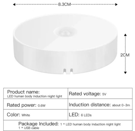 Lampa led portabila senzor miscare alimentare USB [2]