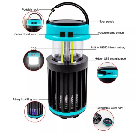 Lampa lumina ultraviolet insecte încărcare solara [2]