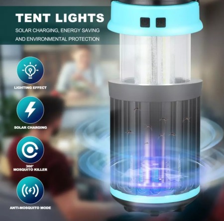 Lampa lumina ultraviolet insecte încărcare solara [1]