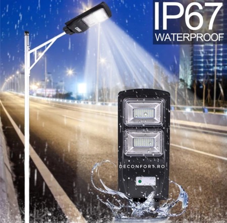 Lampa stradala LED 60w panou solar incarcare cu senzor lumina [2]