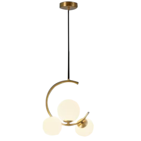 Lustra 3 brate auriu alb bec E27 LOFT