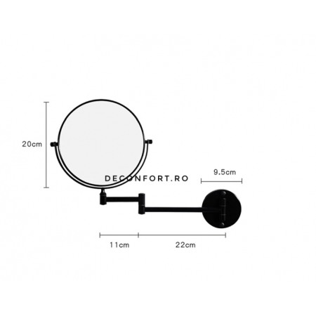 Oglinda cosmetica cromata doua fete zoom3x brat extensibil prindere perete baie [3]