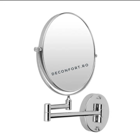 Oglinda cosmetica cromata doua fete zoom3x brat extensibil prindere perete baie [2]