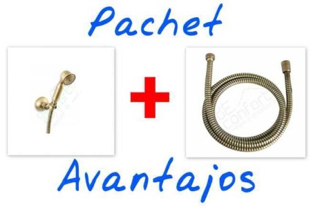 Set dus complet echipat - Pachet para dus bronz venice + furtun dus retro yb