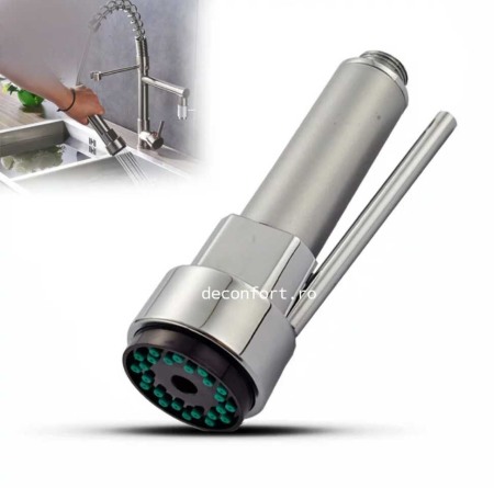 Para dus extractabil baterie bucatarie crom satinat duze silicon Florida [2]