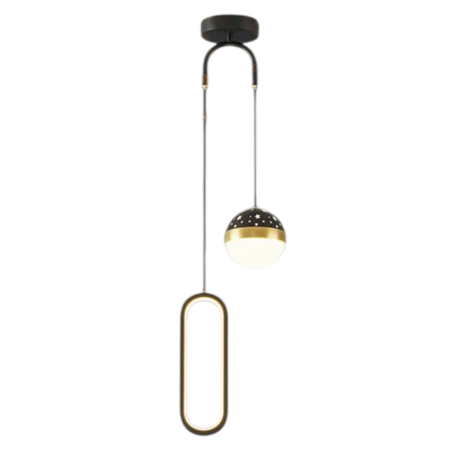 Pendul LED 42w negru-auriu, lumina cald - rece - neutru