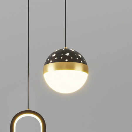 Pendul LED 42w negru-auriu, lumina cald - rece - neutru [2]