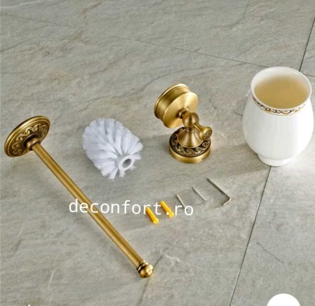Perie wc retro PRATO pahar ceramica suport perete antichizat [1]