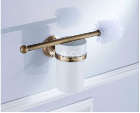 Perie wc retro VERONA pahar ceramica suport perete antichizat [1]