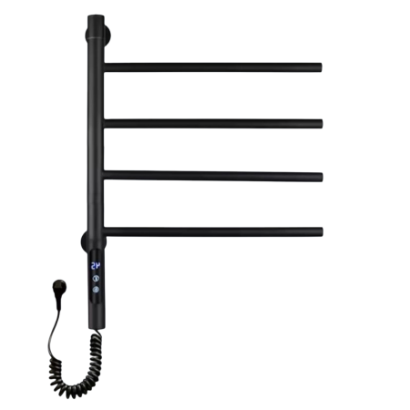 Calorifere electrice - Port-prosop electric baie 4 brate rabatabile negru