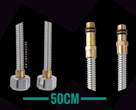 Racord conectare apa inox flexibil pentru bateriile chiuveta [2]