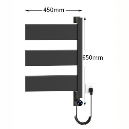 Radiator port prosop electric 3 brate negru afisaj digital [3]