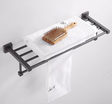Raft baie negru MAT cu suport prosop [2]