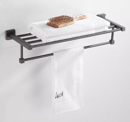 Raft baie negru MAT cu suport prosop [1]