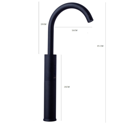 Senzor lavoar inalt culoare negru HighSense montare blat [3]