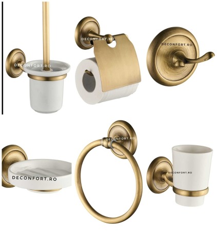 Set accesorii baie aspect antichizat retro 6 piese Epoque [0]