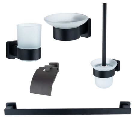 Set accesorii baie negru mat alama AGS5