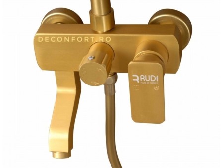 Set cabina dus 3 functii aluminiu culoare auriu RUDI GOLD [2]