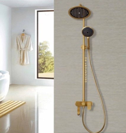 Set cabina dus 3 functii aluminiu culoare auriu RUDI GOLD [1]