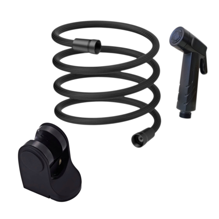 Dus baie complet - Set dus autorulota, negru cu para furtun si suport