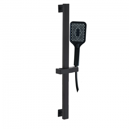 Set dus complet echipat - Set dus baie cu para furtun si bara sustinere culoare neagra