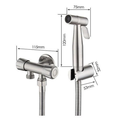 Set dus bideu robinet coltar alama reversibil satinat [4]