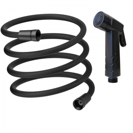Set dus complet echipat - Set dus cu para si furtun culoare neagra pentru rulota