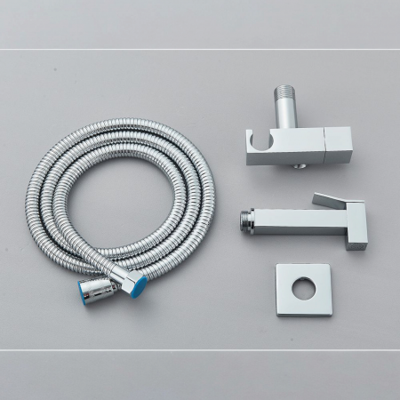Kit dus bideu cromat cu para furtun si robinet coltar [1]