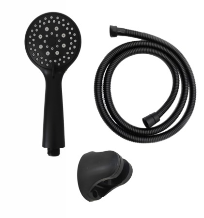 Set dus complet echipat - Set dus negru cu furtun para si suport